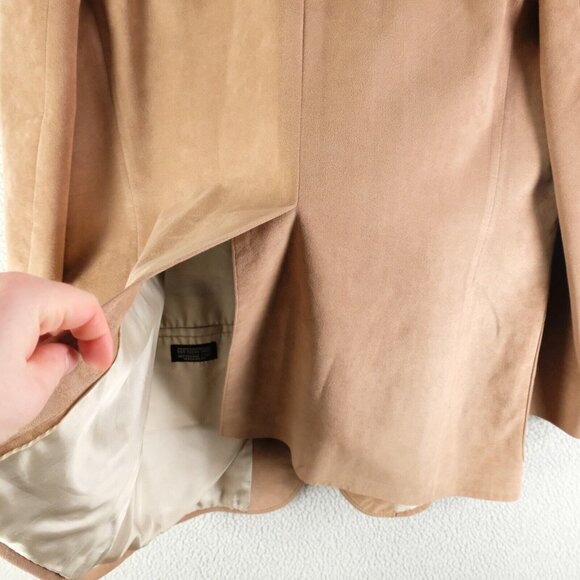 Samuesohn Blazer Mens 44R Brown Faux Suede Two Button Vented Western - Picture 6 of 16